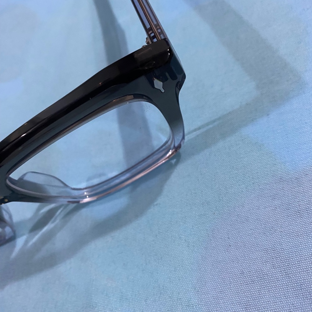 Jacques Marie Mage Two-Tone Clear to Black Square Glasses - Picture 7 of 9